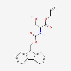 molecular formula C21H21NO5 B3177165 (S)-Allyl 2-((((9H-fluoren-9-yl)methoxy)carbonyl)amino)-3-hydroxypropanoate CAS No. 136497-85-3