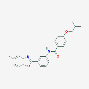 molecular formula C25H24N2O3 B317719 N-[3-(5-methyl-1,3-benzoxazol-2-yl)phenyl]-4-(2-methylpropoxy)benzamide 