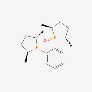 molecular formula C18H28OP2 B3177200 [1-(2S,5S)-2,5-Dimethylphospholanyl]-[2-(2S,5S)-2,5-dimethylphospholanyl-1-oxide]benzene CAS No. 1380079-15-1
