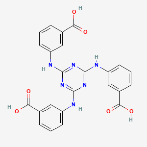 molecular formula C24H18N6O6 B3177204 3,3',3''-((1,3,5-三嗪-2,4,6-三基)三(偶氮二甲基))三苯甲酸 CAS No. 1383425-68-0