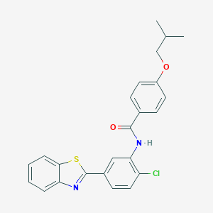 molecular formula C24H21ClN2O2S B317722 N-[5-(1,3-benzothiazol-2-yl)-2-chlorophenyl]-4-(2-methylpropoxy)benzamide 