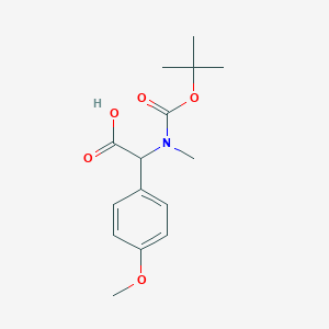 molecular formula C15H21NO5 B3177249 2-((tert-Butoxycarbonyl)(methyl)amino)-2-(4-methoxyphenyl)acetic acid CAS No. 1404879-70-4