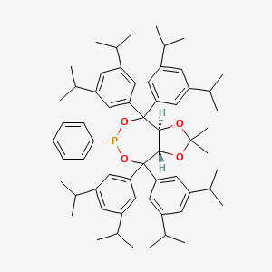 molecular formula C61H81O4P B3177268 (3aS,8aS)-(+)-4,4,8,8-Tetrakis(3,5-di-i-propylphenyl)tetrahydro-2,2-dimethyl-6-phenyl-1,3-dioxolo[4,5-e]dioxaphosphepin CAS No. 1422371-27-4