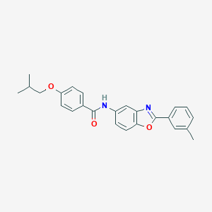 molecular formula C25H24N2O3 B317728 N-[2-(3-methylphenyl)-1,3-benzoxazol-5-yl]-4-(2-methylpropoxy)benzamide 