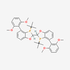 molecular formula C38H44O6P2 B3177296 (2S,2'S,3S,3'S)-3,3'-二叔丁基-4,4'-双(2,6-二甲氧基苯基)-2,2',3,3'-四氢-2,2'-联苯并[d][1,3]氧杂磷杂环 CAS No. 1435940-21-8