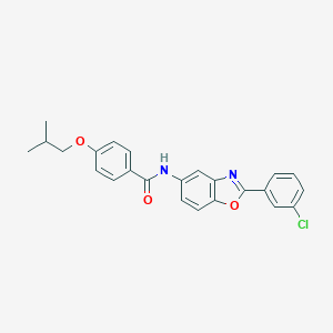 molecular formula C24H21ClN2O3 B317730 N-[2-(3-chlorophenyl)-1,3-benzoxazol-5-yl]-4-isobutoxybenzamide 