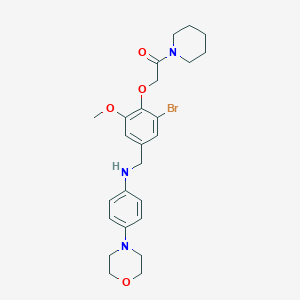 molecular formula C25H32BrN3O4 B317731 2-[2-Bromo-6-methoxy-4-[(4-morpholin-4-ylanilino)methyl]phenoxy]-1-piperidin-1-ylethanone 
