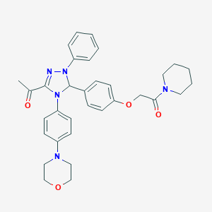 molecular formula C33H37N5O4 B317732 1-(4-[4-(4-morpholinyl)phenyl]-5-{4-[2-oxo-2-(1-piperidinyl)ethoxy]phenyl}-1-phenyl-4,5-dihydro-1H-1,2,4-triazol-3-yl)ethanone 