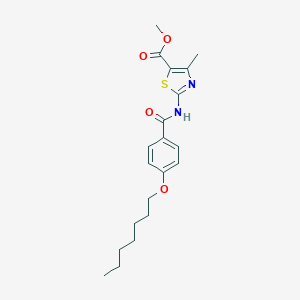 molecular formula C20H26N2O4S B317736 Methyl 2-({[4-(heptyloxy)phenyl]carbonyl}amino)-4-methyl-1,3-thiazole-5-carboxylate 