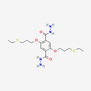 molecular formula C18H30N4O4S2 B3177400 2,5-Bis(3-(ethylthio)propoxy)terephthalohydrazide CAS No. 1591732-98-7