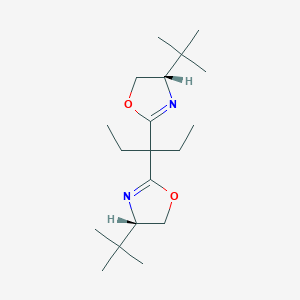 molecular formula C19H34N2O2 B3177403 (4S,4'S)-2,2'-(Pentane-3,3-diyl)bis(4-(tert-butyl)-4,5-dihydrooxazole) CAS No. 160191-66-2