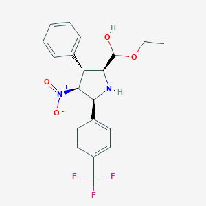 molecular formula C20H21F3N2O4 B317743 Ethoxy{4-nitro-3-phenyl-5-[4-(trifluoromethyl)phenyl]-2-pyrrolidinyl}methanol 