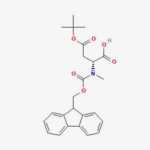 molecular formula C24H27NO6 B3177504 (R)-2-((((9H-Fluoren-9-yl)methoxy)carbonyl)(methyl)amino)-4-(tert-butoxy)-4-oxobutanoic acid CAS No. 1799443-40-5