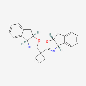 molecular formula C24H22N2O2 B3177526 (3aS,3a'S,8aR,8a'R)-2,2'-(Cyclobutane-1,1-diyl)bis(3a,8a-dihydro-8H-indeno[1,2-d]oxazole) CAS No. 182122-10-7
