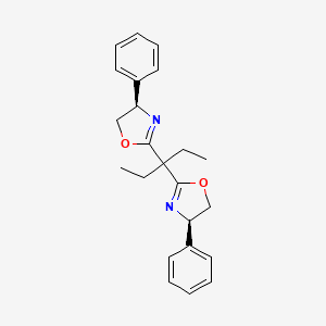 molecular formula C23H26N2O2 B3177595 (4R,4'R)-2,2'-(戊烷-3,3-二基)双(4-苯基-4,5-二氢恶唑) CAS No. 195515-48-1