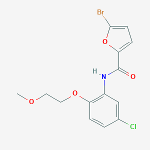 molecular formula C14H13BrClNO4 B317767 5-bromo-N-[5-chloro-2-(2-methoxyethoxy)phenyl]-2-furamide 