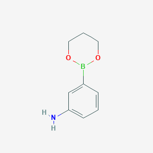 molecular formula C9H12BNO2 B3177733 Benzenamine, 3-(1,3,2-dioxaborinan-2-yl)- CAS No. 210775-52-3