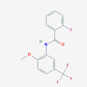 2-fluoro-N-[2-methoxy-5-(trifluoromethyl)phenyl]benzamide