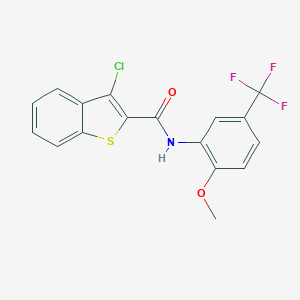 3-chloro-N-[2-methoxy-5-(trifluoromethyl)phenyl]-1-benzothiophene-2-carboxamide