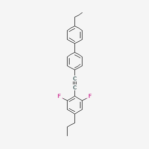 molecular formula C25H22F2 B3177800 1,1'-Biphenyl, 4-[2-(2,6-difluoro-4-propylphenyl)ethynyl]-4'-ethyl- CAS No. 221526-78-9