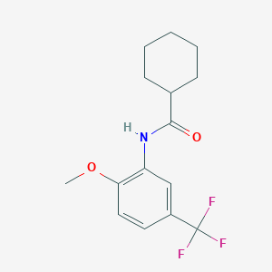 molecular formula C15H18F3NO2 B317781 N-[2-methoxy-5-(trifluoromethyl)phenyl]cyclohexanecarboxamide 