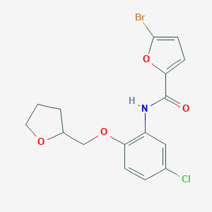 molecular formula C16H15BrClNO4 B317786 5-bromo-N-[5-chloro-2-(tetrahydro-2-furanylmethoxy)phenyl]-2-furamide 