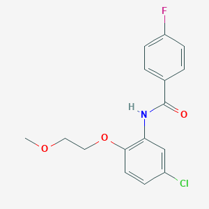 molecular formula C16H15ClFNO3 B317796 N-[5-chloro-2-(2-methoxyethoxy)phenyl]-4-fluorobenzamide 