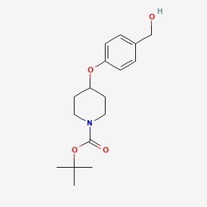 molecular formula C17H25NO4 B3177978 tert-Butyl 4-(4-(hydroxymethyl)phenoxy)piperidine-1-carboxylate CAS No. 321337-38-6