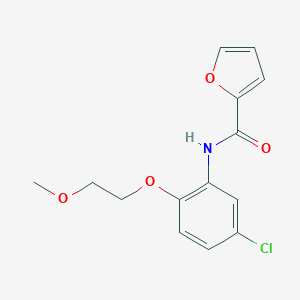 molecular formula C14H14ClNO4 B317801 N-[5-chloro-2-(2-methoxyethoxy)phenyl]-2-furamide 
