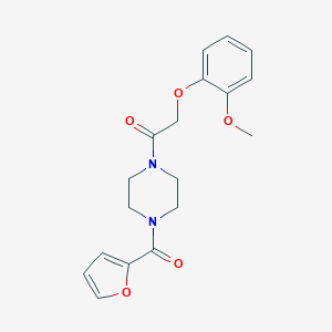 molecular formula C18H20N2O5 B317802 1-(2-Furoyl)-4-[(2-methoxyphenoxy)acetyl]piperazine 