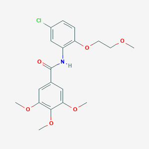 molecular formula C19H22ClNO6 B317805 N-[5-chloro-2-(2-methoxyethoxy)phenyl]-3,4,5-trimethoxybenzamide 