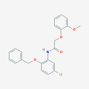 molecular formula C22H20ClNO4 B317808 N-[2-(benzyloxy)-5-chlorophenyl]-2-(2-methoxyphenoxy)acetamide 