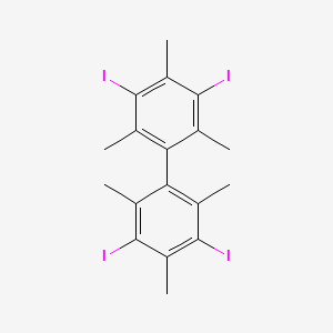 molecular formula C18H18I4 B3178095 2,2',4,4',6,6'-Hexamethyl-3,3',5,5'-tetraiodobiphenyl CAS No. 37055-19-9