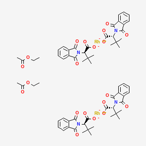 molecular formula C64H72N4O20Rh2 B3178116 (2R)-2-(1,3-Dioxoisoindol-2-yl)-3,3-dimethylbutanoate;ethyl acetate;rhodium(2+) CAS No. 380375-05-3