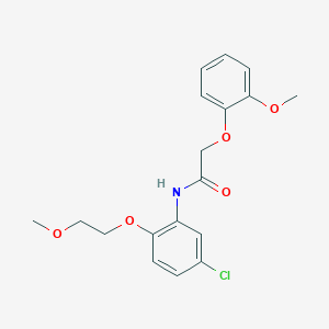 molecular formula C18H20ClNO5 B317818 N-[5-chloro-2-(2-methoxyethoxy)phenyl]-2-(2-methoxyphenoxy)acetamide 