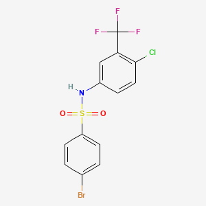 molecular formula C13H8BrClF3NO2S B3178182 4-Bromo-N-(4-chloro-3-(trifluoromethyl)phenyl)benzenesulfonamide CAS No. 425646-41-9