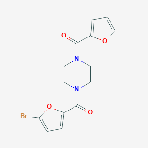 molecular formula C14H13BrN2O4 B317820 1-(5-Bromo-2-furoyl)-4-(2-furoyl)piperazine 