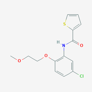 molecular formula C14H14ClNO3S B317822 N-[5-chloro-2-(2-methoxyethoxy)phenyl]thiophene-2-carboxamide 