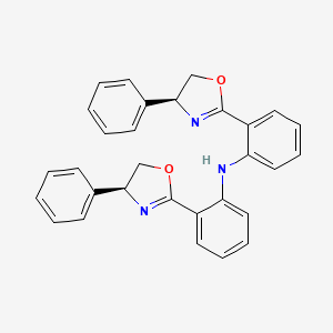 molecular formula C30H25N3O2 B3178267 bis(2-((S)-4-Phenyl-4,5-dihydrooxazol-2-yl)phenyl)amine CAS No. 485394-21-6