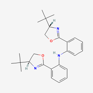 molecular formula C26H33N3O2 B3178271 Bis[2-((4S)-4-tert-butyl-4,5-dihydrooxazol-2-yl)phenyl]amine CAS No. 485394-22-7