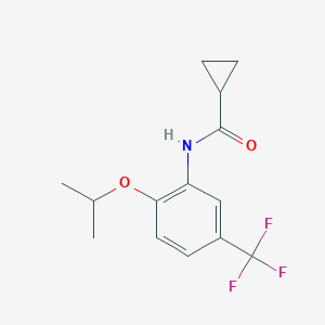 molecular formula C14H16F3NO2 B317829 N-[2-isopropoxy-5-(trifluoromethyl)phenyl]cyclopropanecarboxamide 