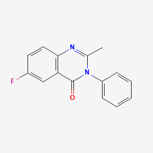 molecular formula C15H11FN2O B3178303 4(3H)-Quinazolinone, 6-fluoro-2-methyl-3-phenyl- CAS No. 49579-00-2