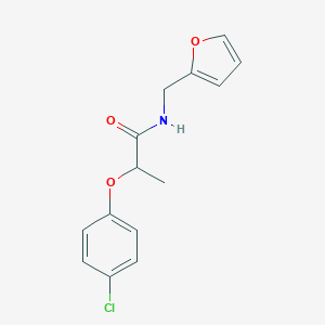 molecular formula C14H14ClNO3 B317835 2-(4-chlorophenoxy)-N-(2-furylmethyl)propanamide 