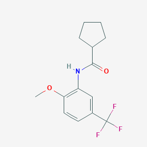 molecular formula C14H16F3NO2 B317842 N-[2-methoxy-5-(trifluoromethyl)phenyl]cyclopentanecarboxamide 