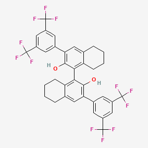 molecular formula C36H26F12O2 B3178532 3-[3,5-Bis(trifluoromethyl)phenyl]-1-[3-[3,5-bis(trifluoromethyl)phenyl]-2-hydroxy-5,6,7,8-tetrahydronaphthalen-1-yl]-5,6,7,8-tetrahydronaphthalen-2-ol CAS No. 618854-91-4