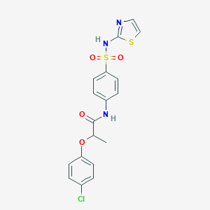 molecular formula C18H16ClN3O4S2 B317855 2-(4-Chloro-phenoxy)-N-[4-(thiazol-2-ylsulfamoyl)-phenyl]-propionamide 