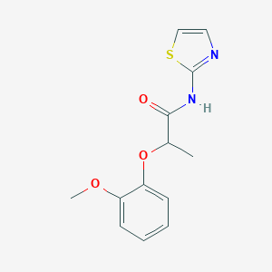 molecular formula C13H14N2O3S B317860 2-(2-methoxyphenoxy)-N-(1,3-thiazol-2-yl)propanamide 