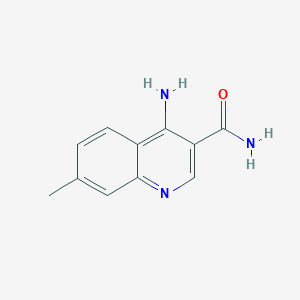 molecular formula C11H11N3O B3178619 3-Quinolinecarboxamide, 4-amino-7-methyl- CAS No. 68313-35-9