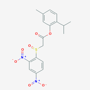 molecular formula C18H18N2O7S B3178680 (5-Methyl-2-propan-2-ylphenyl) 2-(2,4-dinitrophenyl)sulfinylacetate CAS No. 7061-57-6