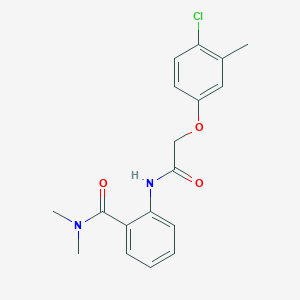 molecular formula C18H19ClN2O3 B317870 2-{[(4-chloro-3-methylphenoxy)acetyl]amino}-N,N-dimethylbenzamide 